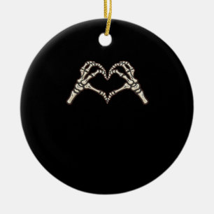 Skeleton Hand Herz Design Keramik Ornament