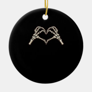 Skeleton Hand Herz Design Keramik Ornament