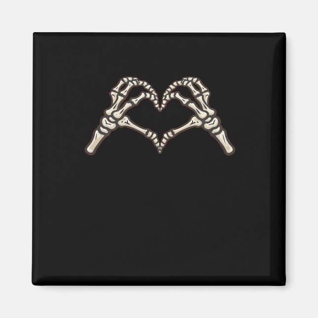 Skeleton Hand Herz Design Magnet (Vorne)