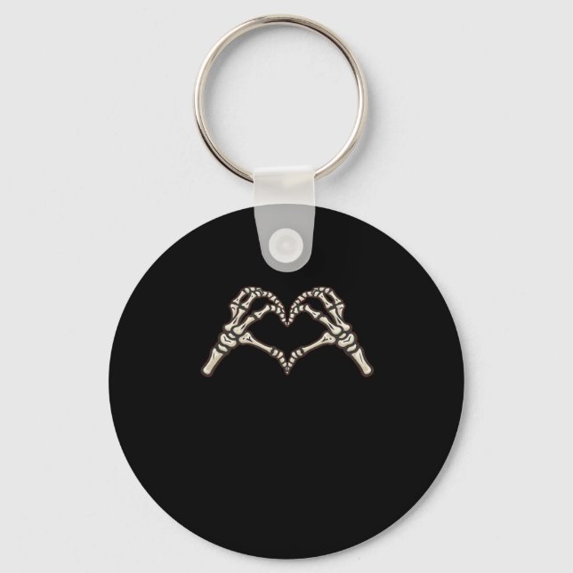 Skeleton Hand Herz Design Schlüsselanhänger (Vorderseite)