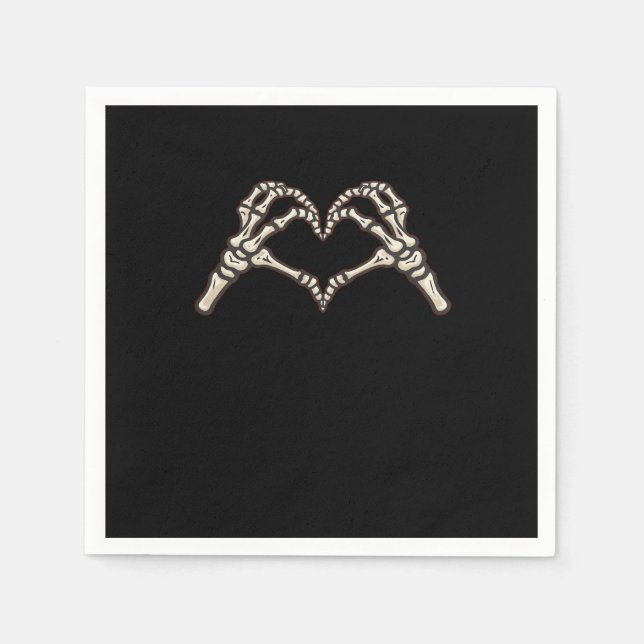 Skeleton Hand Herz Design Serviette (Vorderseite)