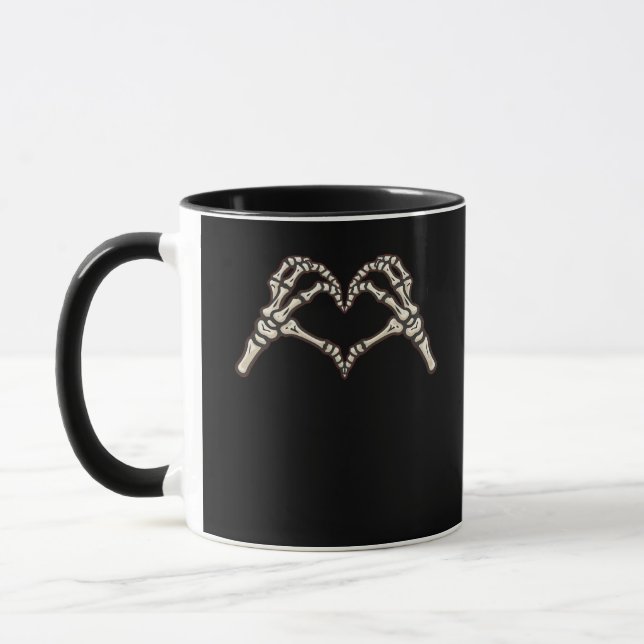 Skeleton Hand Herz Design Tasse (Links)