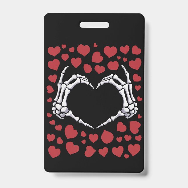 Skeleton Hand Herz Funny Bones Valentinstag Ausweis (Vorderseite)