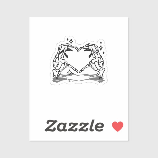 Skeleton Hand Herz Funny Design Aufkleber (Blatt)