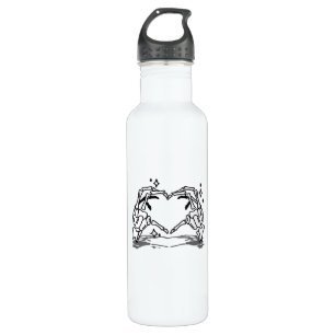 Skeleton Hand Herz Funny Design Edelstahlflasche