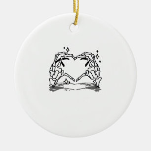 Skeleton Hand Herz Funny Design Keramik Ornament