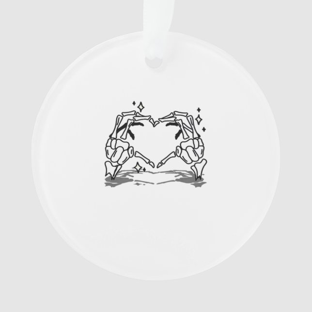 Skeleton Hand Herz Funny Design Ornament (Vorderseite)