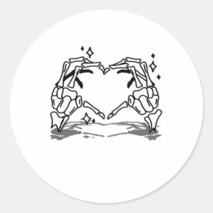 Skeleton Hand Herz Funny Design Runder Aufkleber