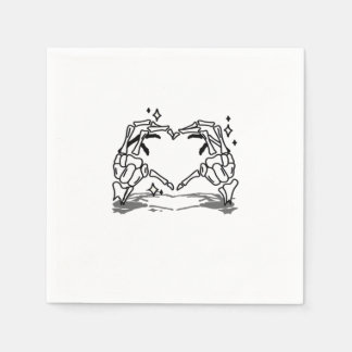 Skeleton Hand Herz Funny Design Serviette