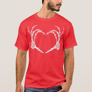 Skeleton Hand Herz Skelettknochen Kostüm Funny Hal T-Shirt