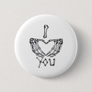 Skeleton Hand Herzmachen Button