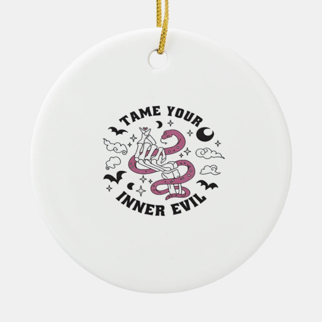 Skeleton Hand Herzmachen Keramik Ornament (Vorne)