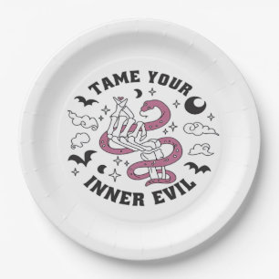 Skeleton Hand Herzmachen Pappteller