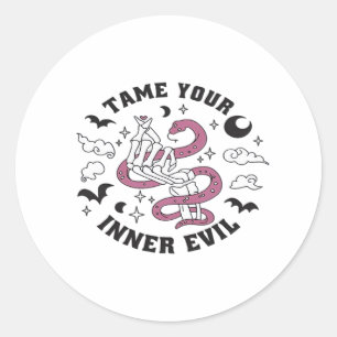 Skeleton Hand Herzmachen Runder Aufkleber