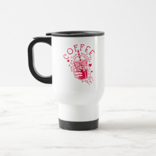 Skeleton-Hand-Kaffeebecher rote Herzen Gothic Reisebecher
