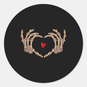 Skeleton Hand Liebe Herz Halloween Day Spooky Seen Runder Aufkleber