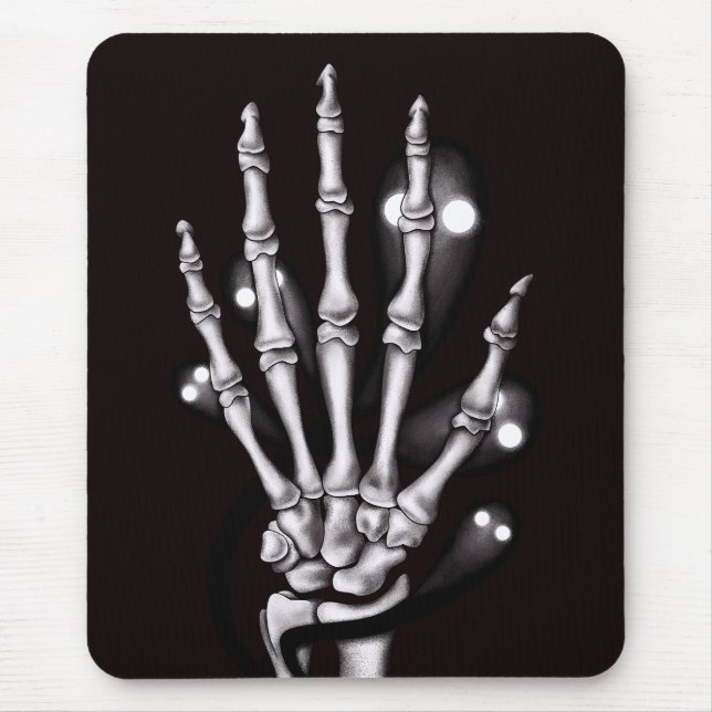 Skeleton Hand mit den gruseligen Geistern gotisch Mousepad (Vorne)