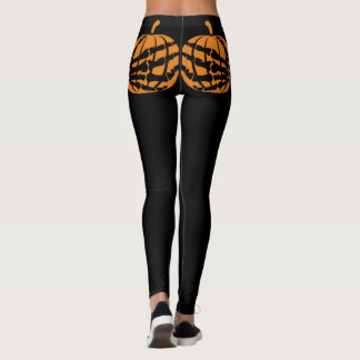 Skeleton Hand on Pumpkin Hintern Funny Halloween Leggings