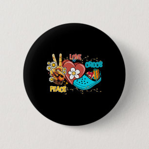 Skeleton Hand Peace Liebe Crocs Family Xmas Pajama Button