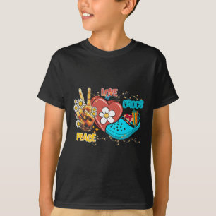 Skeleton Hand Peace Liebe Crocs Family Xmas Pajama T-Shirt