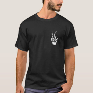 Skeleton Hand Peace Sign Pocket Skeletton Knochen T-Shirt