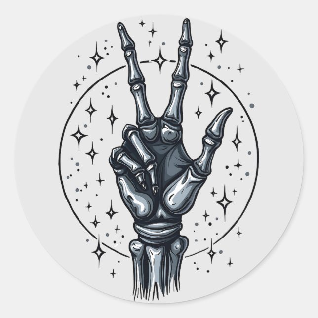 Skeleton Hand Peace Sign Sticker (Vorderseite)