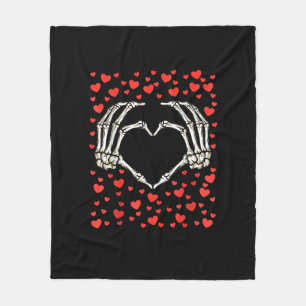 Skeleton Hand Red Heart Birthday Valentinstag Fleecedecke