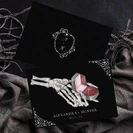 Skeleton Hand Ring Gothic Wedding Save the Date Einladung