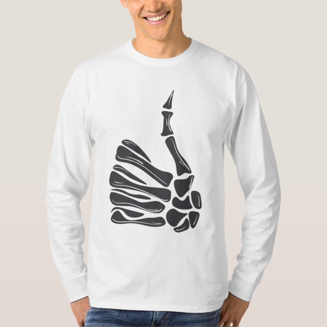 Skeleton Hand Thumbs Up T-Shirt (Vorderseite)
