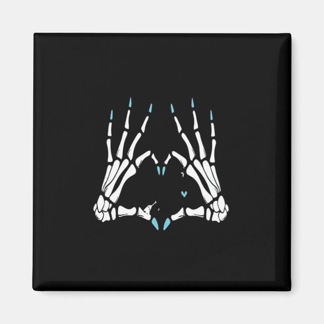 Skeleton Handklassisches Halloween Magnet (Vorne)