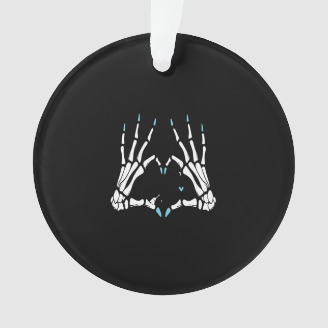 Skeleton Handklassisches Halloween Ornament (Vorderseite)