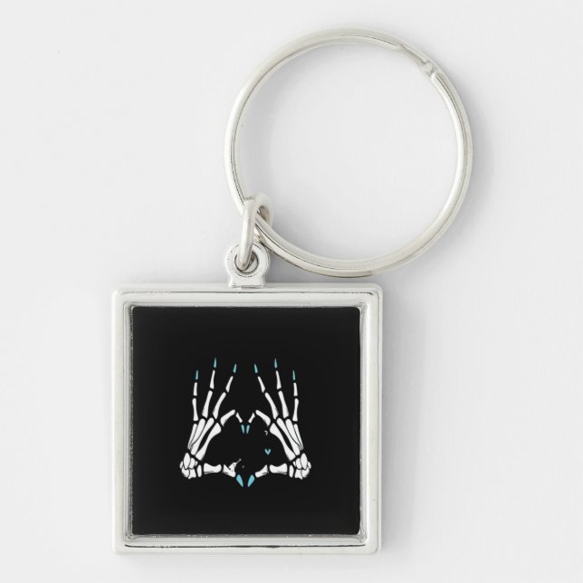 Skeleton Handklassisches Halloween Schlüsselanhänger (Vorne)