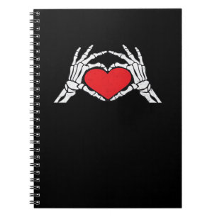 Skeleton Hands A Red Heart Classic Notizblock