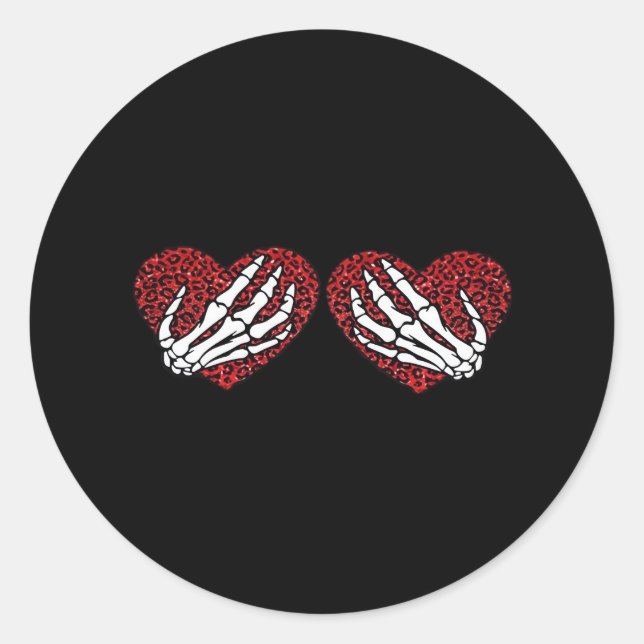 Skeleton Hands Classic Runder Aufkleber (Vorderseite)
