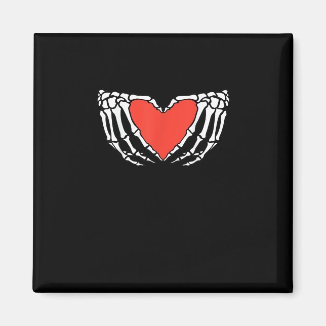 Skeleton Hands Forming Heart - Creepy Gothic Hallo Magnet (Vorne)