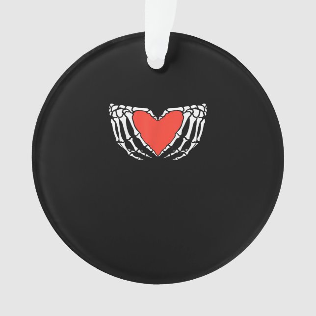 Skeleton Hands Forming Heart - Creepy Gothic Hallo Ornament (Vorderseite)