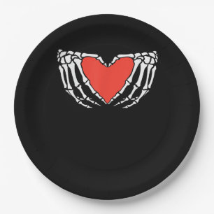 Skeleton Hands Forming Heart - Creepy Gothic Hallo Pappteller