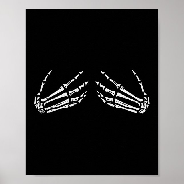 Skeleton Hands Funny Retro Halloween Kostüm Outfi Poster (Vorne)