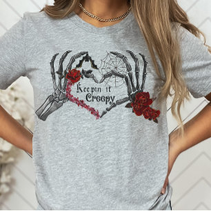 Skeleton Hands Goth Valentine Behalte es gruselig T-Shirt