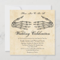 Skeleton Hands Gothic Wedding Einladung