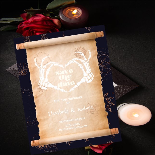 Skeleton Hands Halloween Save the Date (Von Creator hochgeladen)