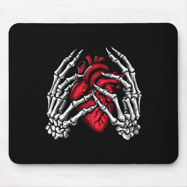 Skeleton Hands halten Herz Halloween Kostüm Wom Mousepad (Vorne)
