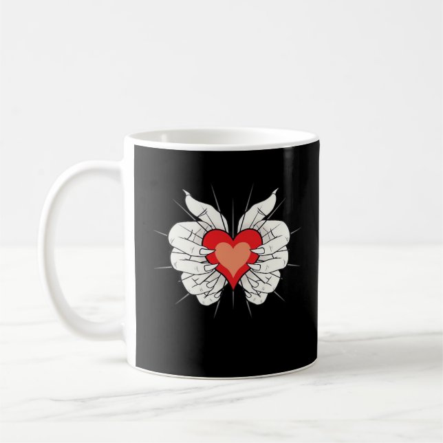 Skeleton Hands Heart Classic Kaffeetasse (Links)