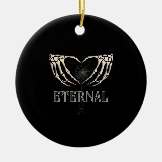 Skeleton Hands Heart Classic Keramik Ornament (Vorne)