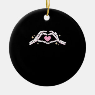 Skeleton Hands Heart Funny Keramik Ornament