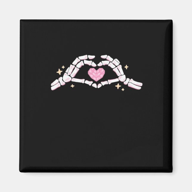 Skeleton Hands Heart Funny Magnet (Vorne)