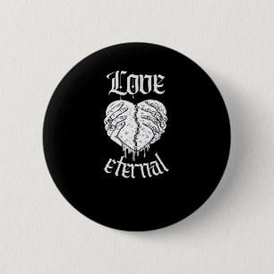 Skeleton Hands Heart Gothic Classic Button