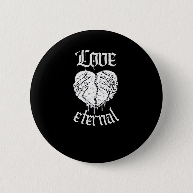 Skeleton Hands Heart Gothic Classic Button (Vorderseite)