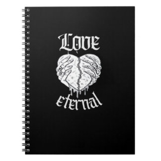 Skeleton Hands Heart Gothic Classic Notizblock