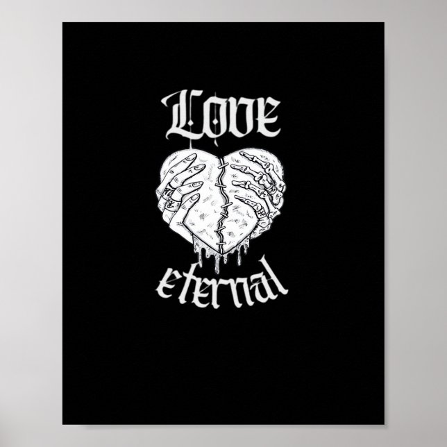 Skeleton Hands Heart Gothic Classic Poster (Vorne)